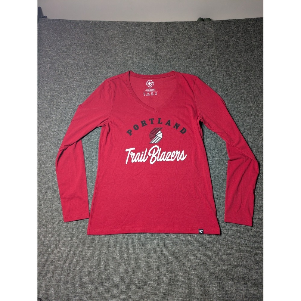 Portland Trailblazers 47 Women's Small Long Sleeve Red Shirt NBA Basketball Top